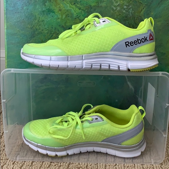 bright yellow running shoes